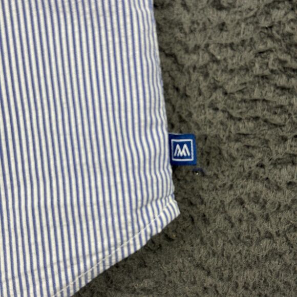 Mizzen+Main Shirt Mens Medium Blue Short Sleeve Button Down Trim Fit Stretch - Picture 10 of 13